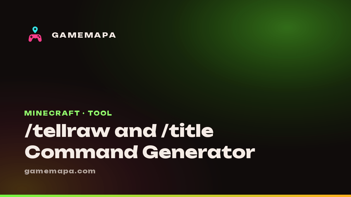 Minecraft Color Name Command Minecraft /tellraw & /title Generator — JSON Text Commands